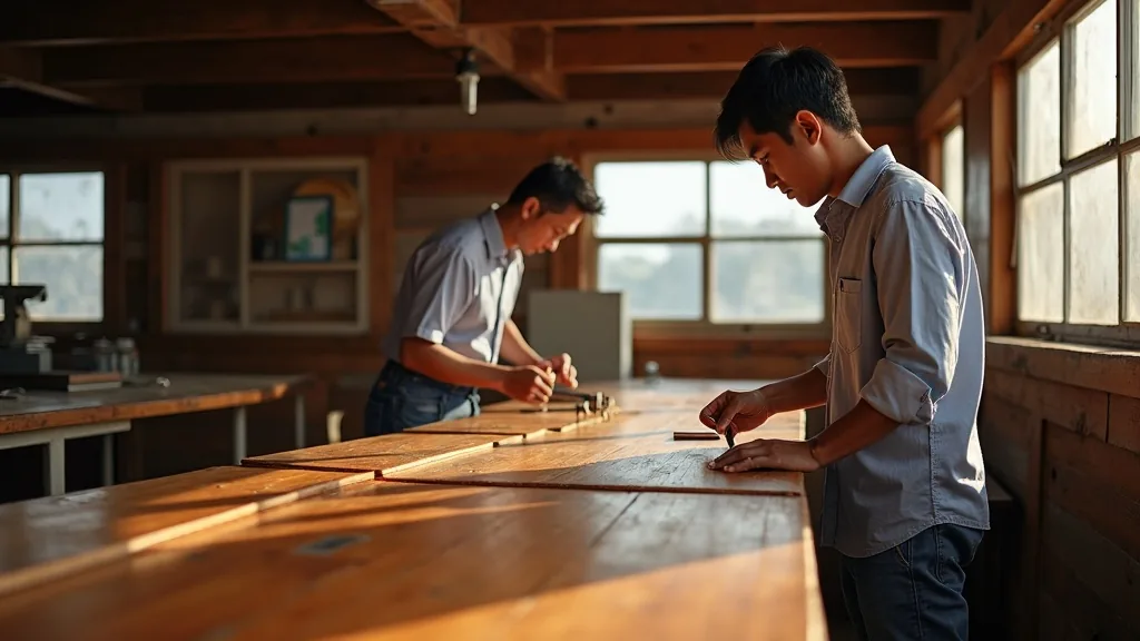 Owner and builder reviewing general arrangement drawings