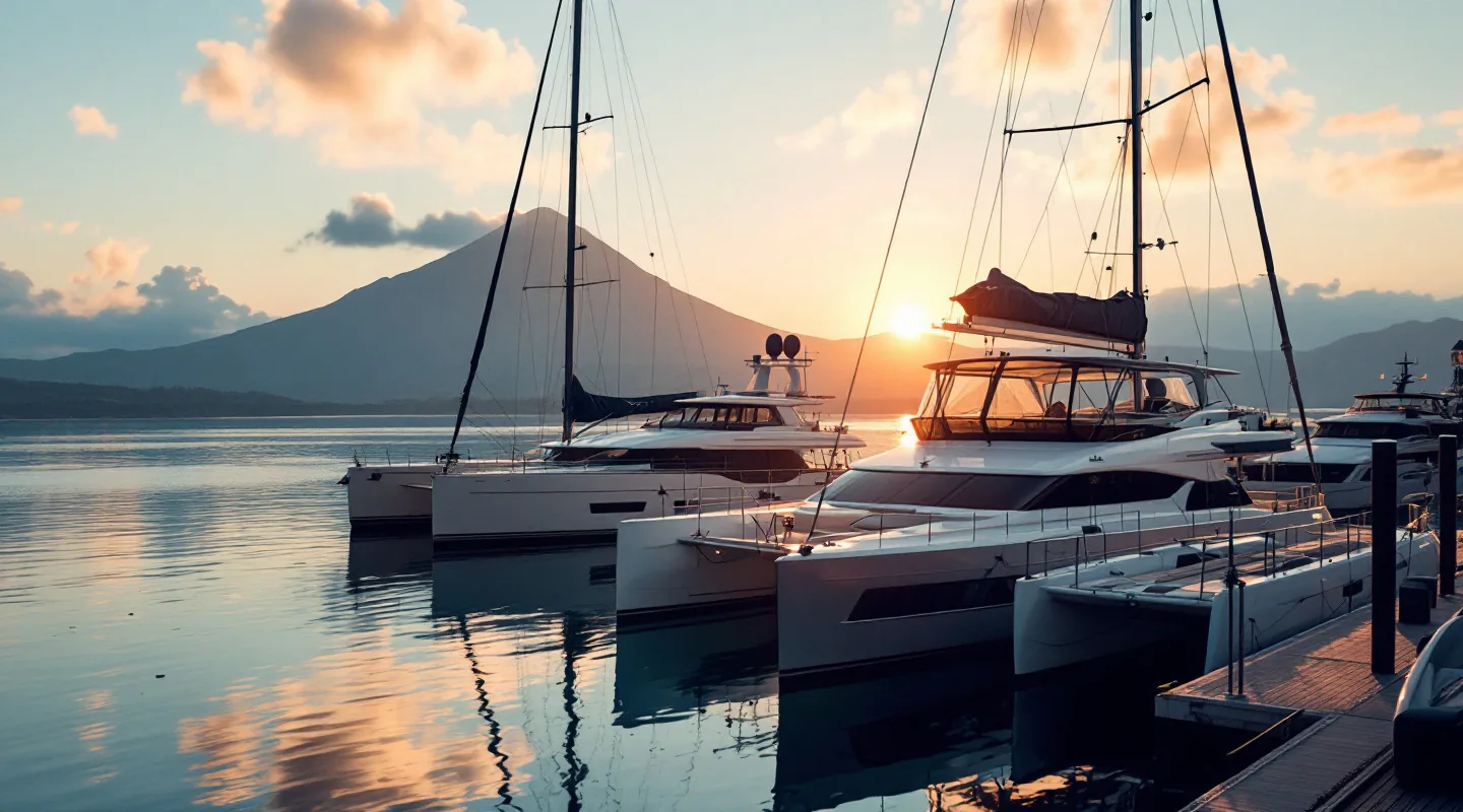 Managed vessels lying at a Bali marina