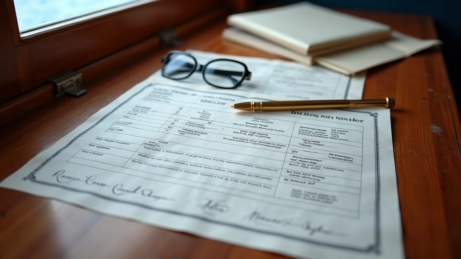 Indonesian vessel registration documents on a desk