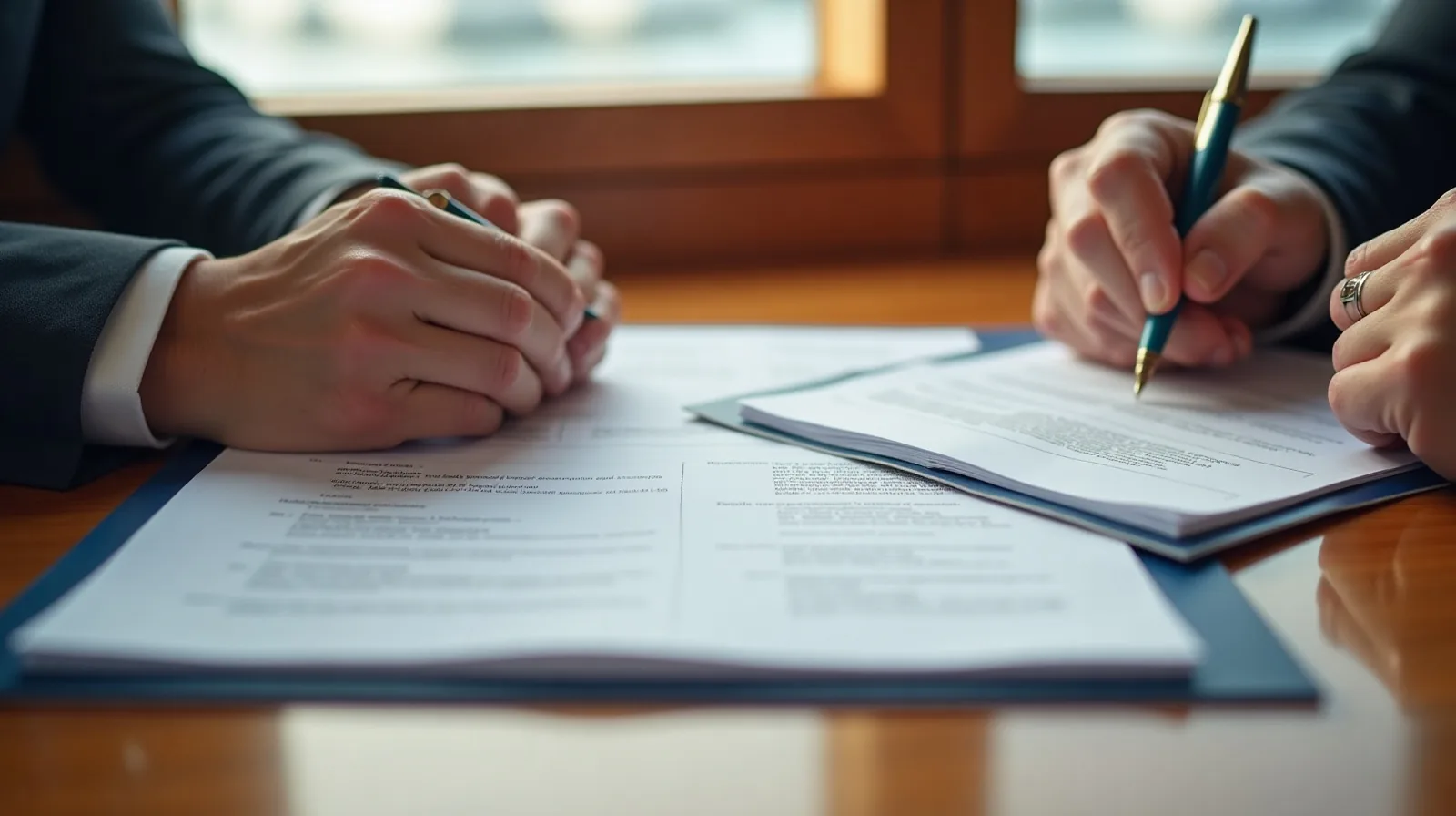 A bill of sale being signed by both parties